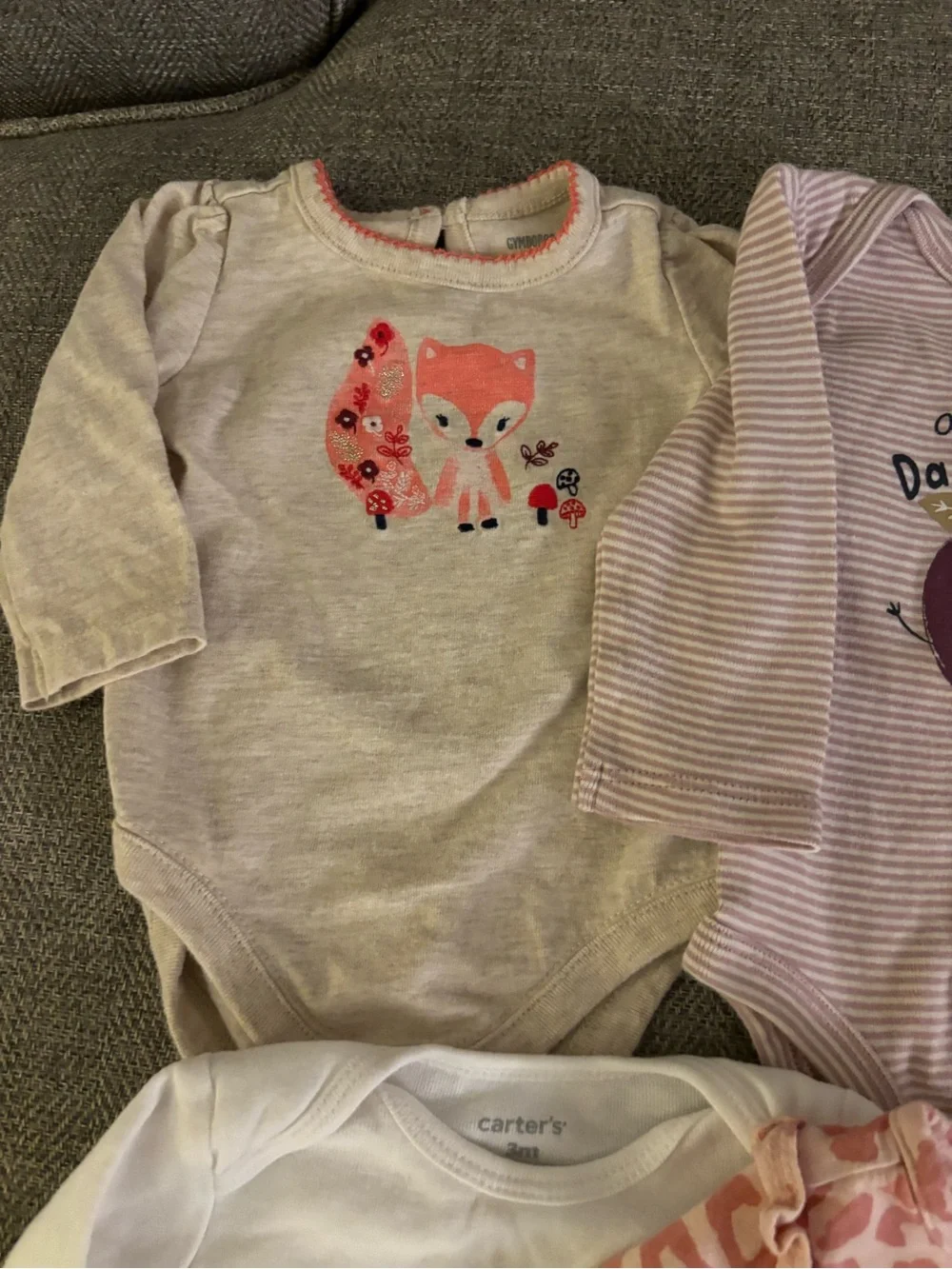 Baby Girl Long Sleeve Onesies Bundle - 0-3/3 months